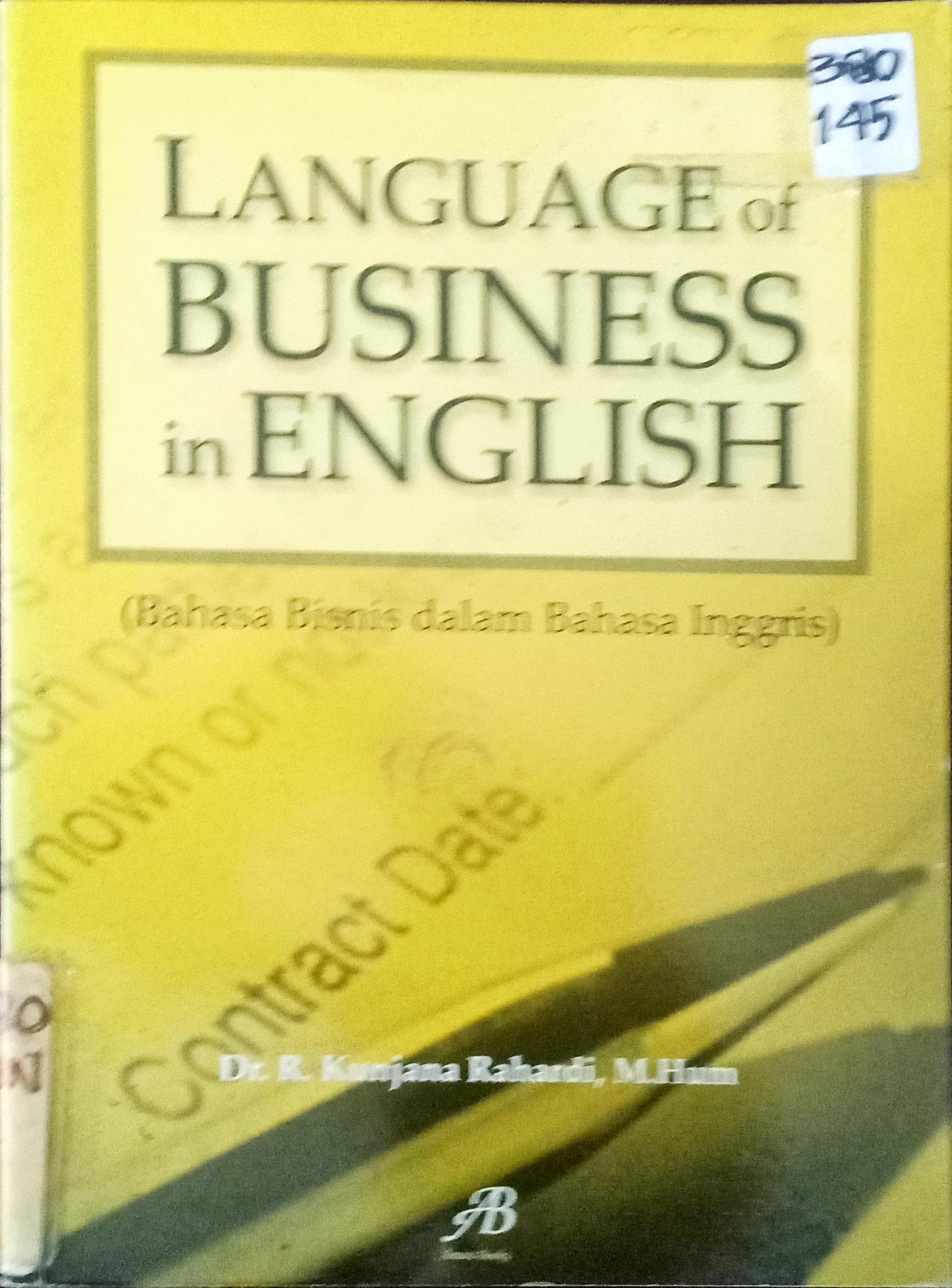 Cover Language of Business in English