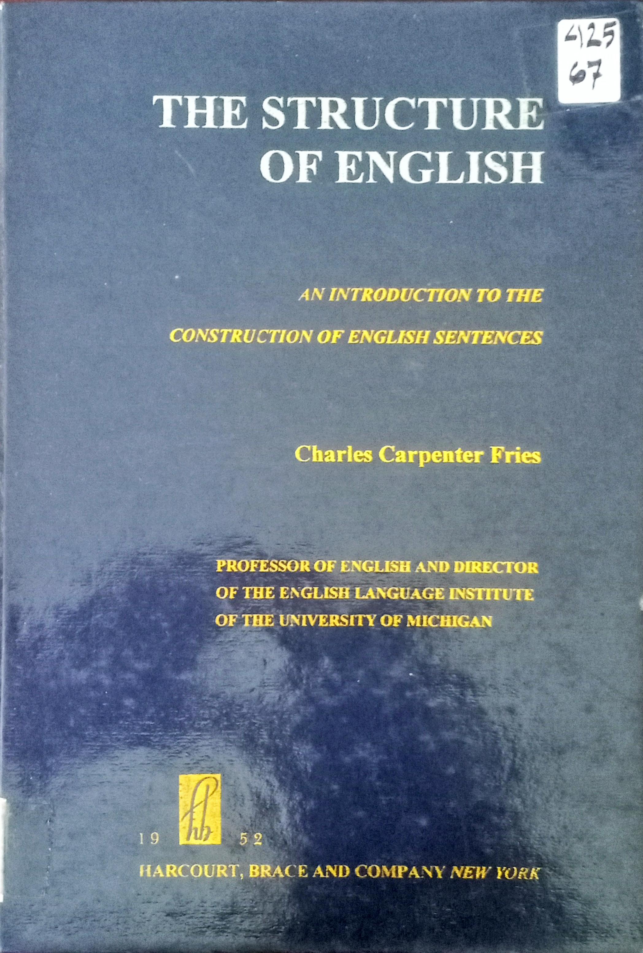 Cover The Structure Of English