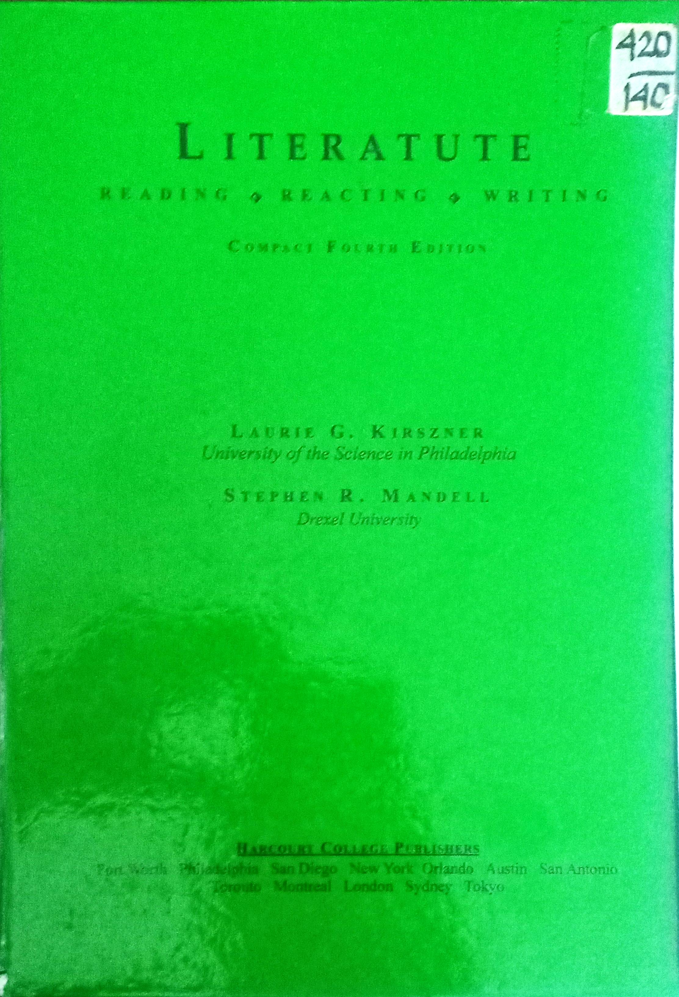 Cover Literature Reading, Reacting, Writing