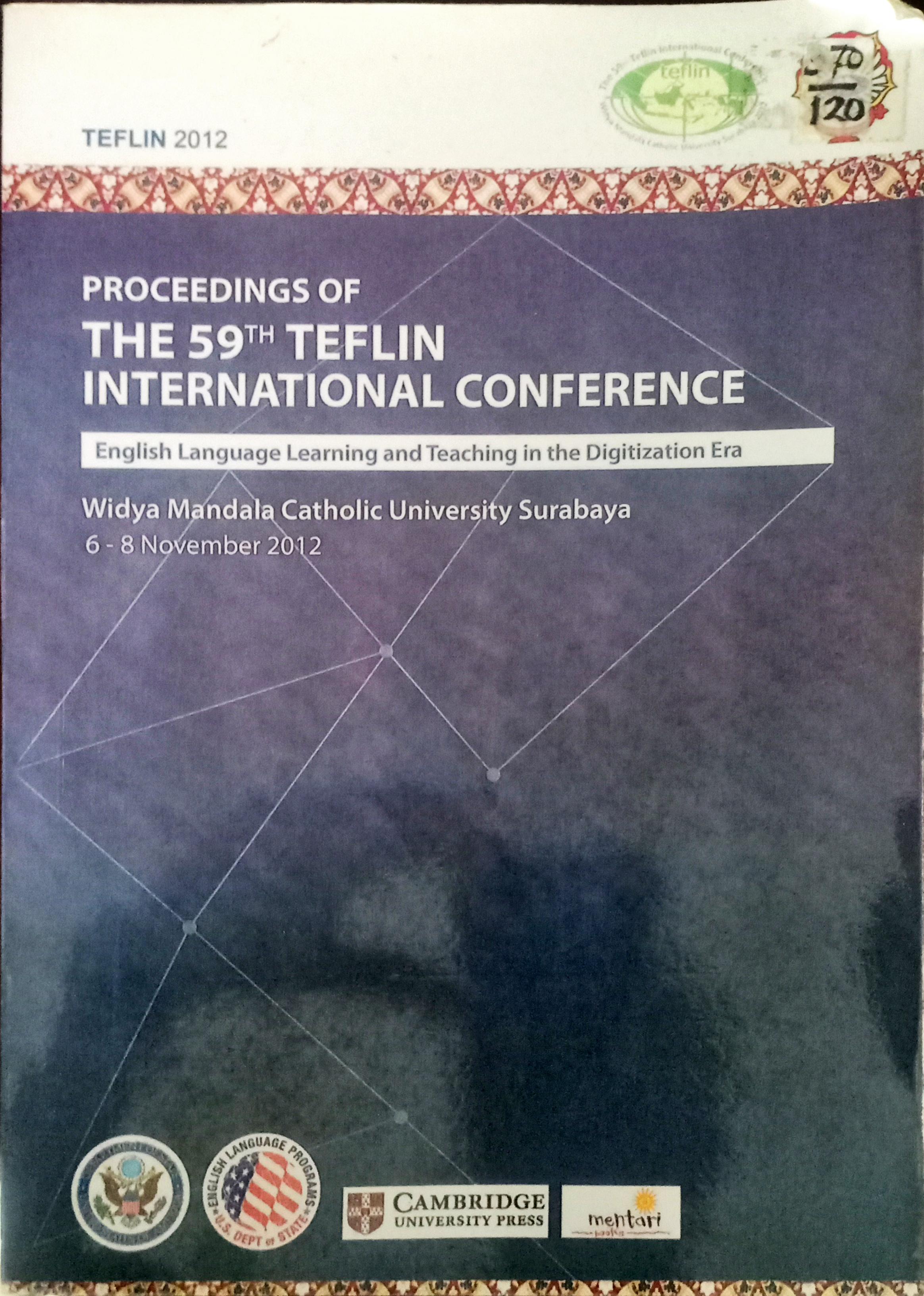 Cover Proceedings Of THE 59th TEFLIN INTERNATIONAL CONFERENCE
