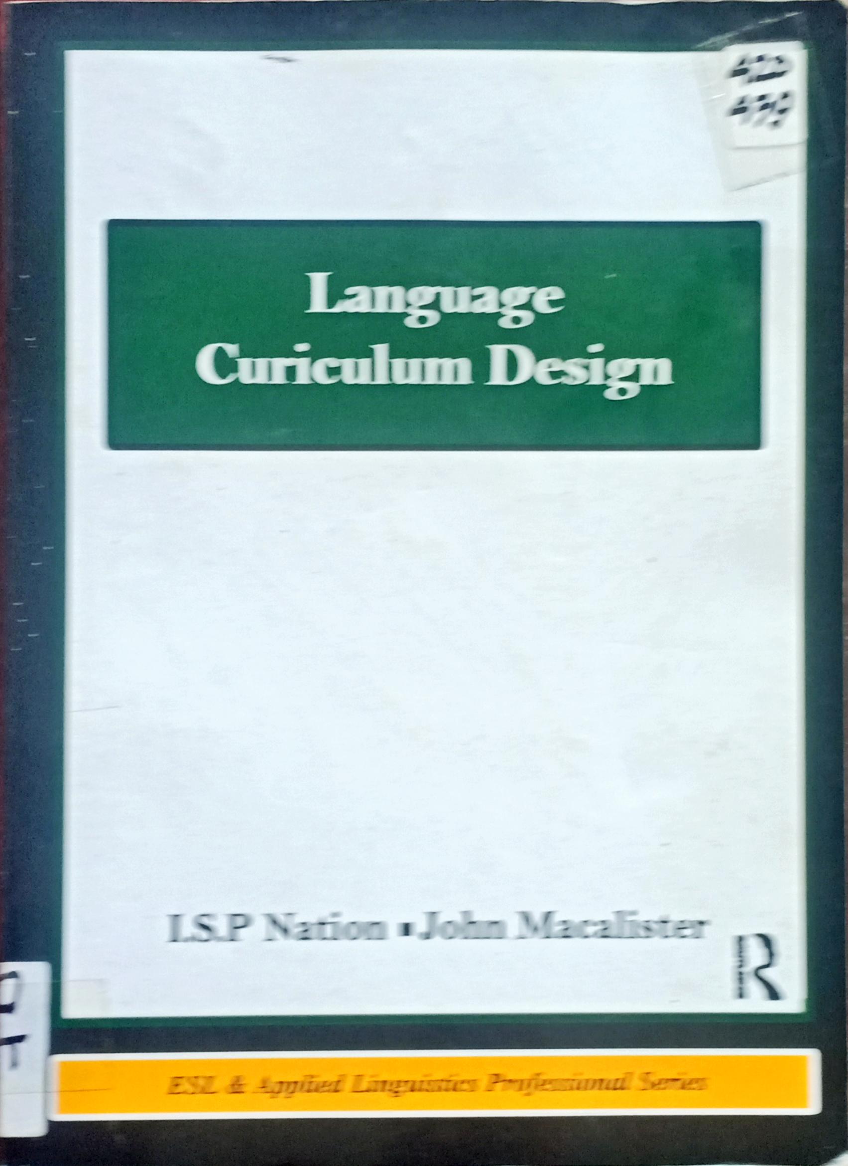 Cover Language Curriculum Design