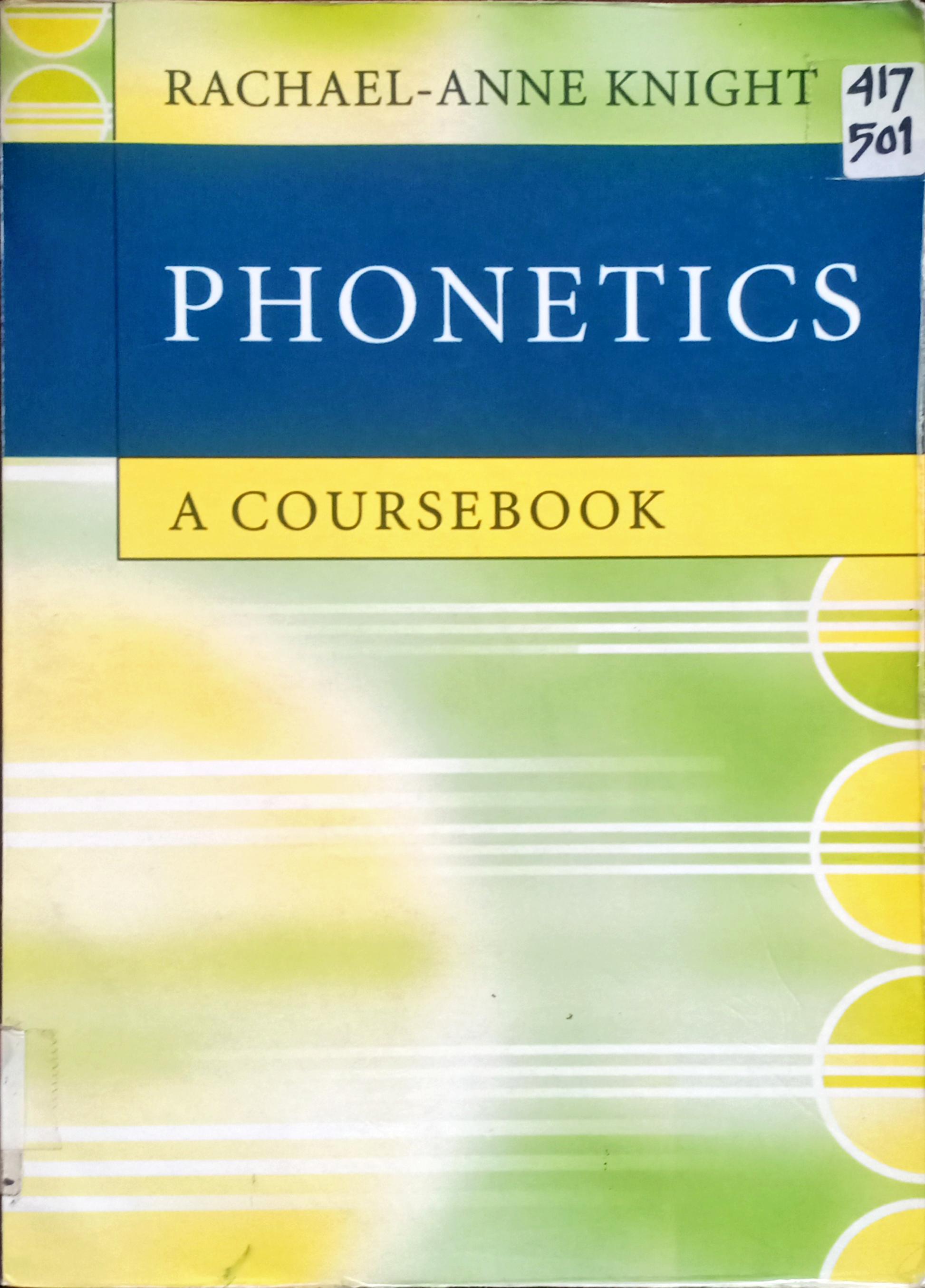 Cover Phonetics A Coursebook