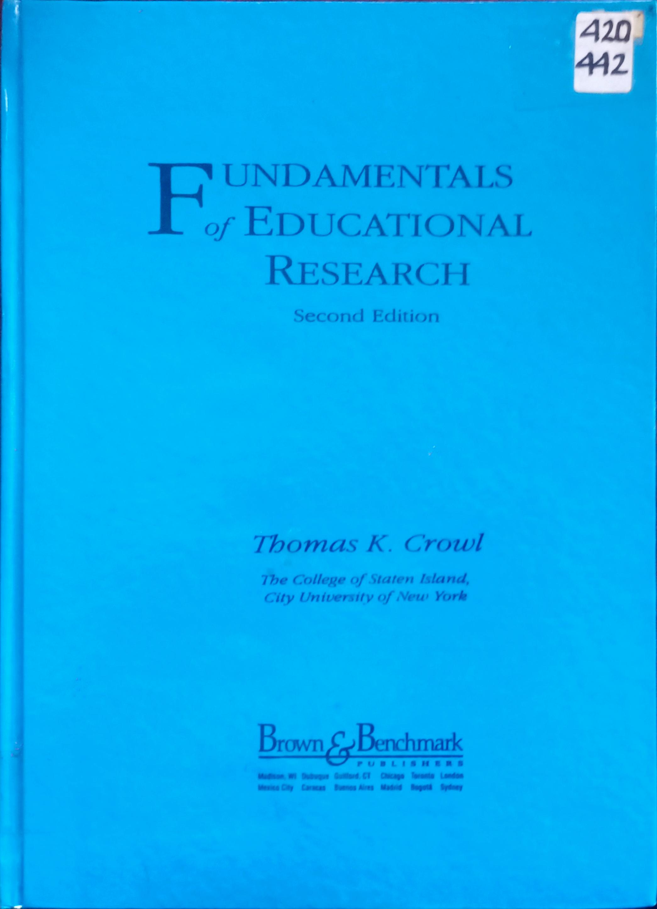 Cover Fundamental Of Educational Research 2nd Edition