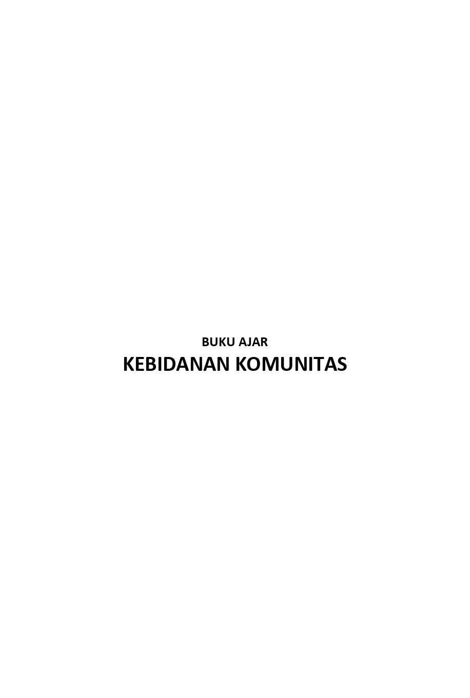 Cover KEBIDANAN KOMUNITAS