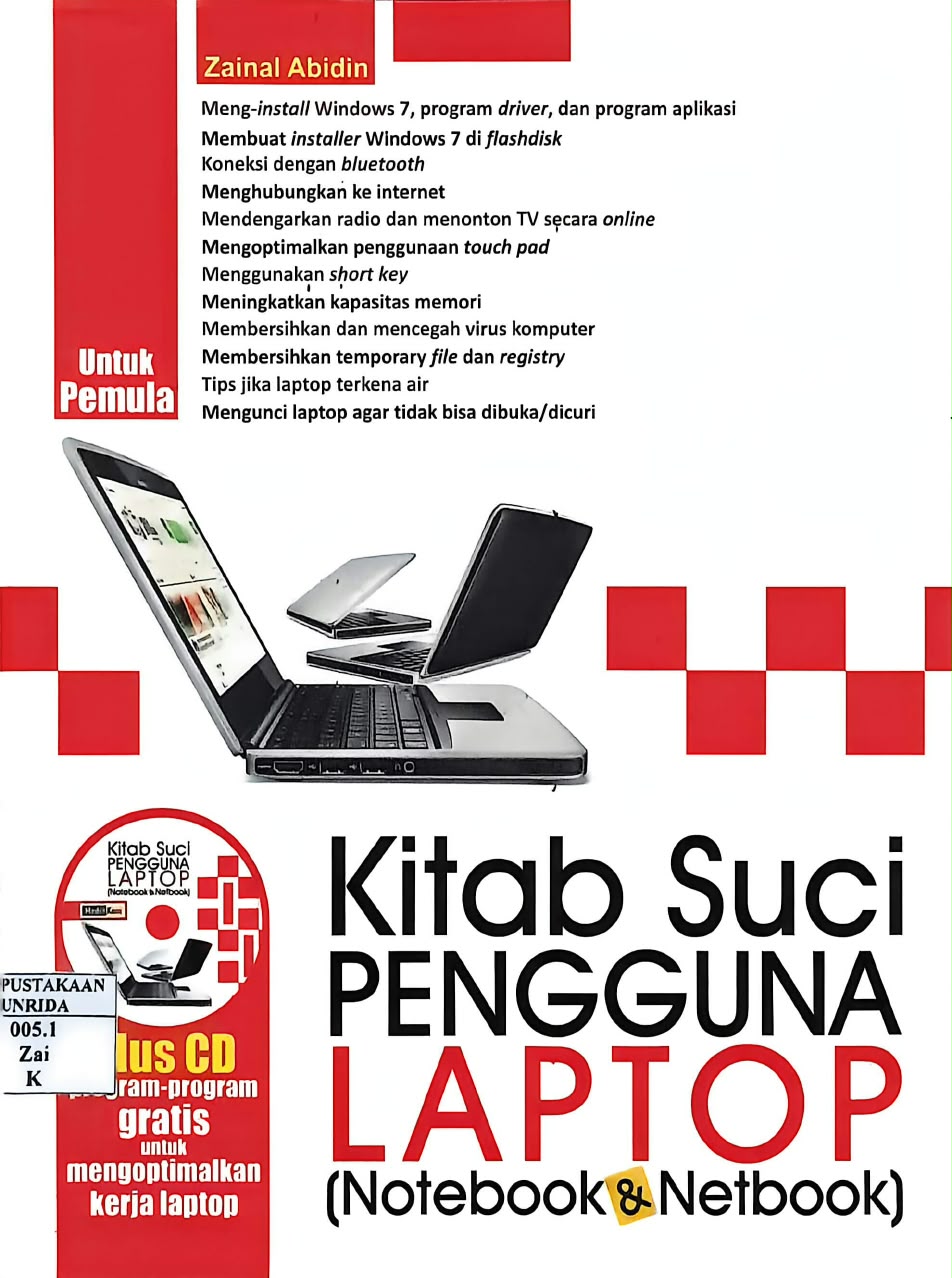 Cover kitab suci pengguna laptop